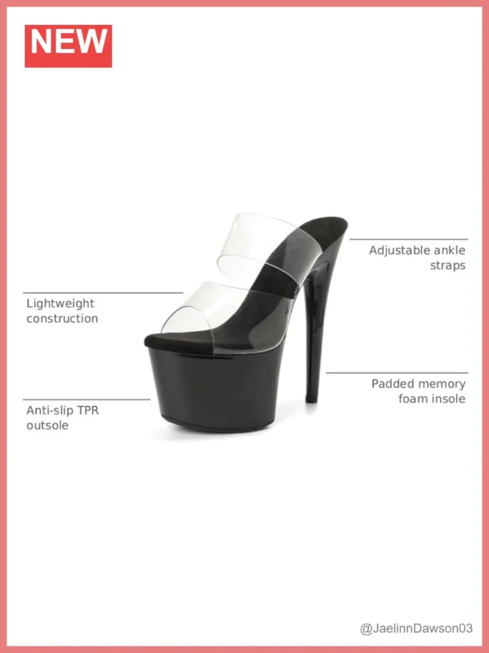 Women's 7in Platform High Heel Sandals Stiletto Pole Dance Shoes 17cm